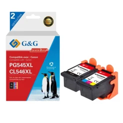 Cartouche remanufacturée Canon PG-545XL/CL-546XL - Pack de 2 - noir, cyan, magenta, jaune - G&G