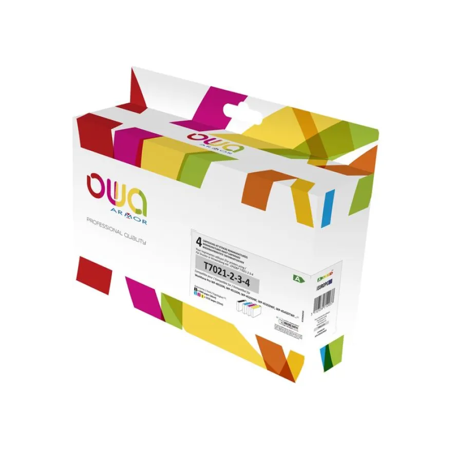 Cartouche remanufacturée Epson T702XL Tour Eiffel - pack de 4 - noir, cyan, magenta, jaune - Owa