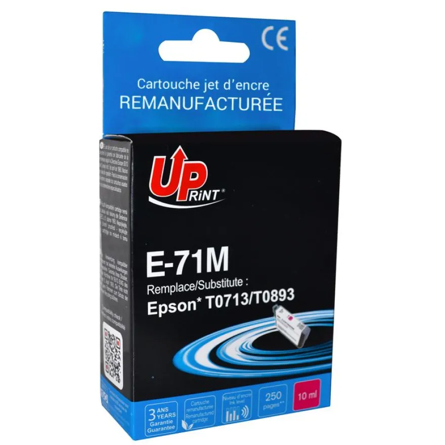 Cartouche remanufacturée Epson T0893 Singe / T0713 Guépard - magenta - Uprint