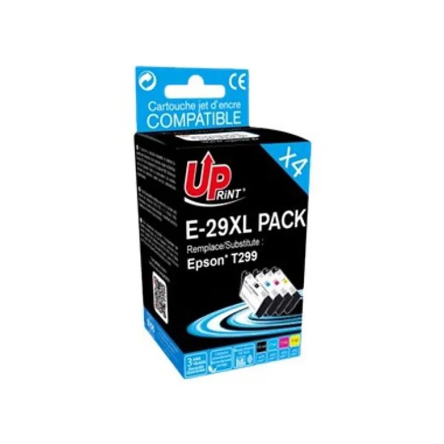 Cartouche remanufacturée Epson 29XL Fraise - Pack de 4 - noir, cyan, magenta, jaune - Uprint