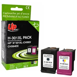 Cartouche remanufacturée HP 301XL - pack de 2 - noir, cyan, magenta, jaune - Uprint