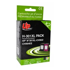 Cartouche remanufacturée HP 301XL - pack de 2 - noir, cyan, magenta, jaune - Uprint