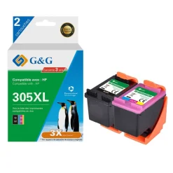 Cartouche remanufacturée HP 305XL - Pack de 2 - noir, cyan, magenta, jaune - G&G