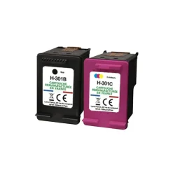 Cartouche remanufacturée HP 301 - pack de 2 - noir, cyan, magenta, jaune - Uprint