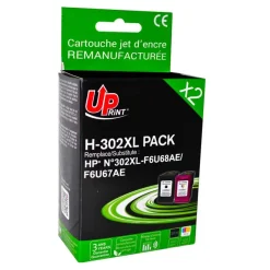Cartouche remanufacturée HP 302XL - pack de 2 - noir, cyan, magenta, jaune - Uprint