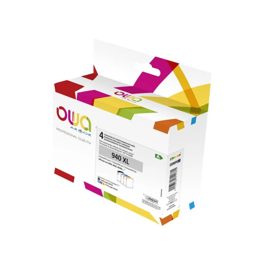 Cartouche remanufacturée HP 940XL - pack de 4 - noir, cyan, magenta, jaune - Owa