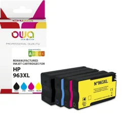 Cartouche remanufacturée HP 963XL - 3JA30AE - pack de 4 - cyan, magenta, jaune, noir - Owa