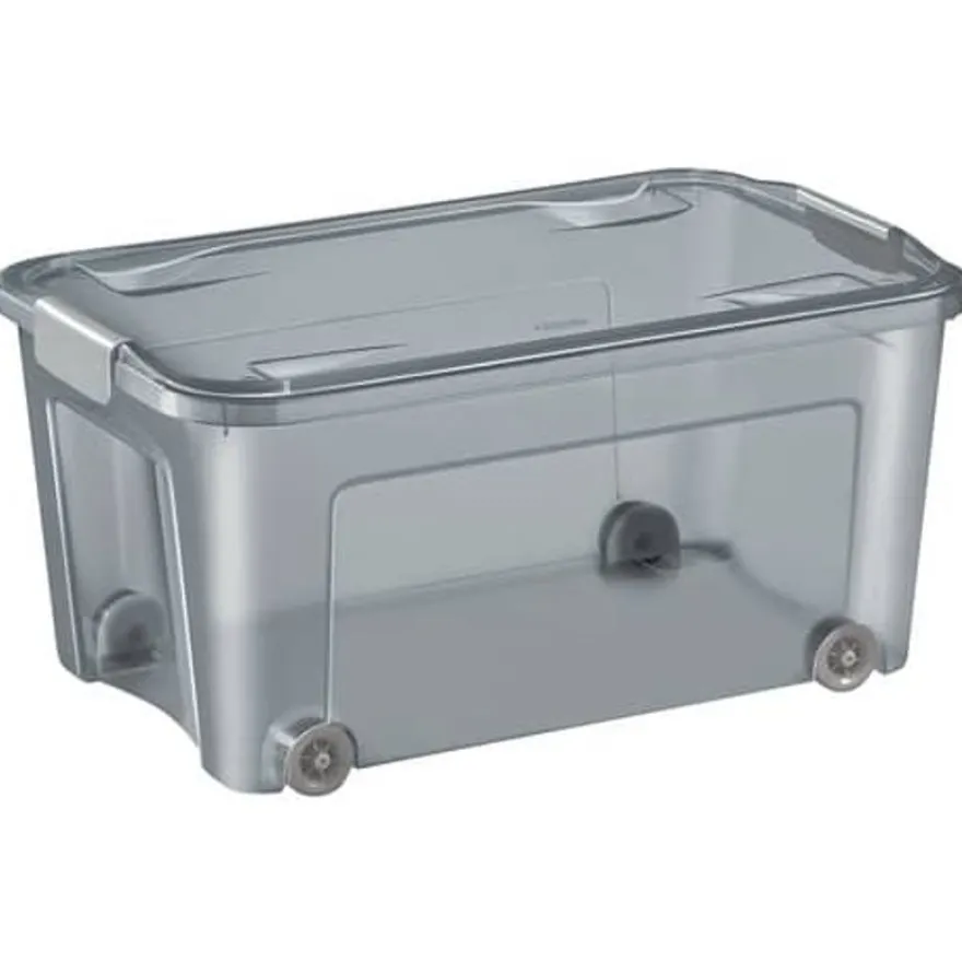 CEP Strata - Boîte de rangement 67L - gris fumé transparent