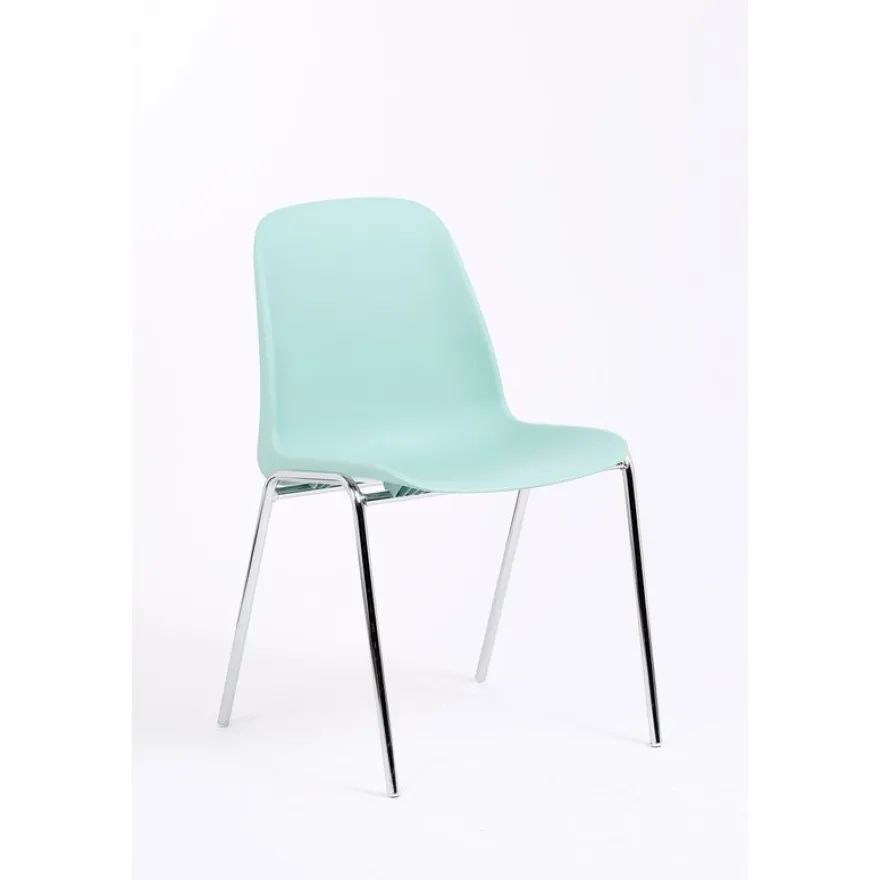 Chaise CHARLOTTE - pieds chromés sans accroche - Vert d'eau