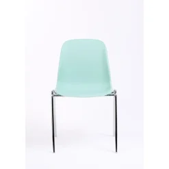 Chaise CHARLOTTE - pieds chromés sans accroche - Vert d'eau