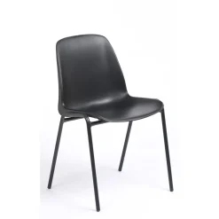 Chaise CHARLOTTE - pieds noirs sans accroche - noir