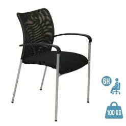 Chaise JULIA - avec accoudoirs - assise et dossier noir