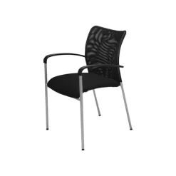 Chaise JULIA - avec accoudoirs - assise et dossier noir