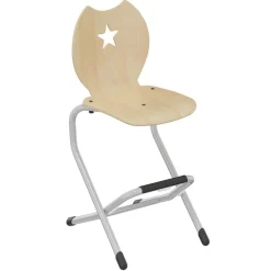 Chaise LÉNA II coque Étoile - bois Blueprotech - piètement aluminium époxy - H52 cm