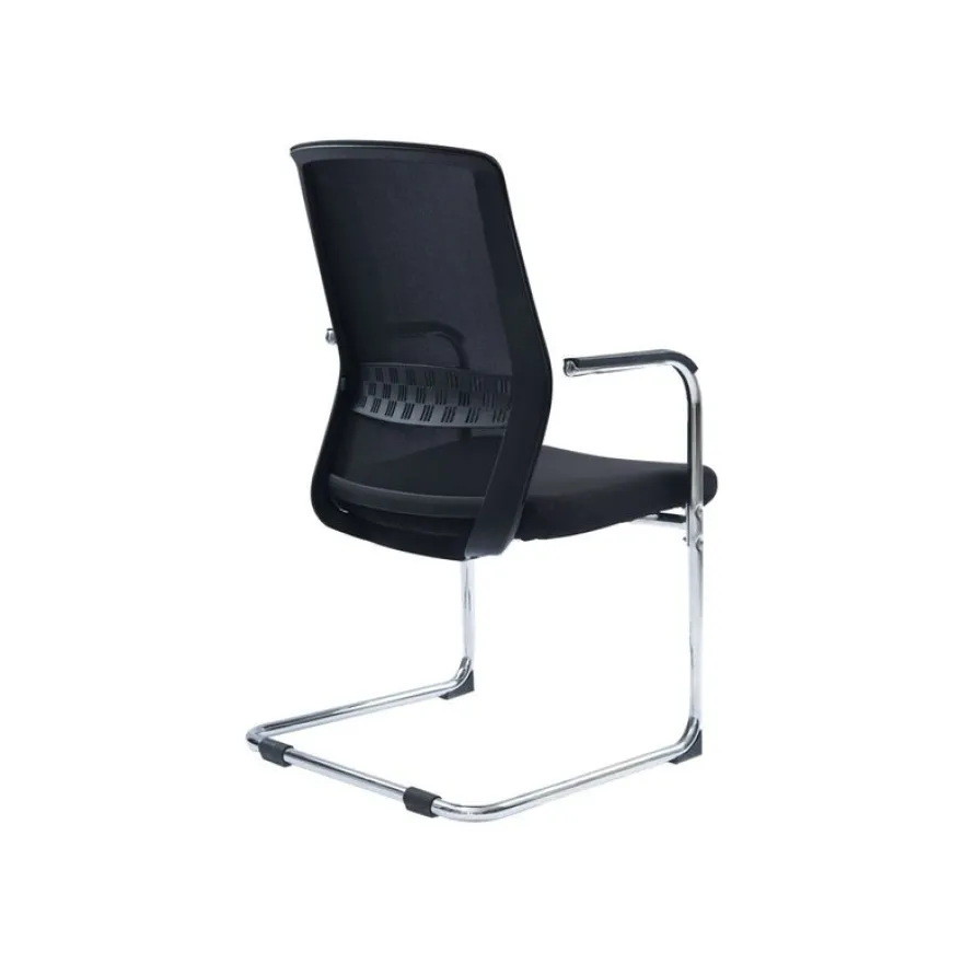 Chaise LUGE SCOTT - dossier haut - accoudoirs intégrés - noir