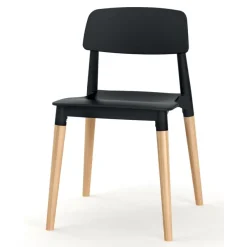 Chaise SCANDINAVE - pieds bois - noir
