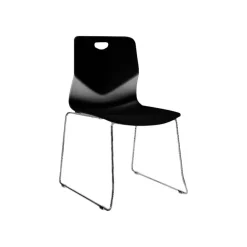 Chaise TECSEAT - Empilable - coque en polypropylène noir - pieds chromés fenêtre