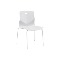 Chaise TECSEAT - Empilable - coque en polypropylène blanc - pieds métal blanc