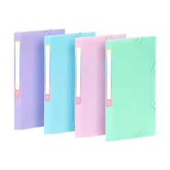 Chemise à élastique 3 rabats 12 x 23,5 cm - RAINBOW PASTEL - Viquel