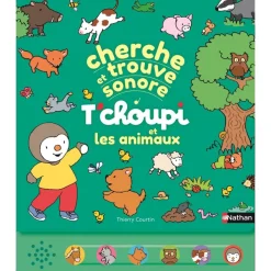 Cherche et trouve T'choupi - un livre sonore avec boutons pour découvrir les animaux - dès 2 ans