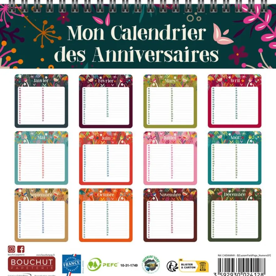 Chevalet Fêtes & Anniversaires - 15,5 X 14,7 cm - Bouchut