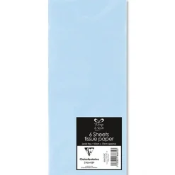 Clairefontaine - 6 feuilles de papier de soie - 50 x 70 cm - bleu ciel