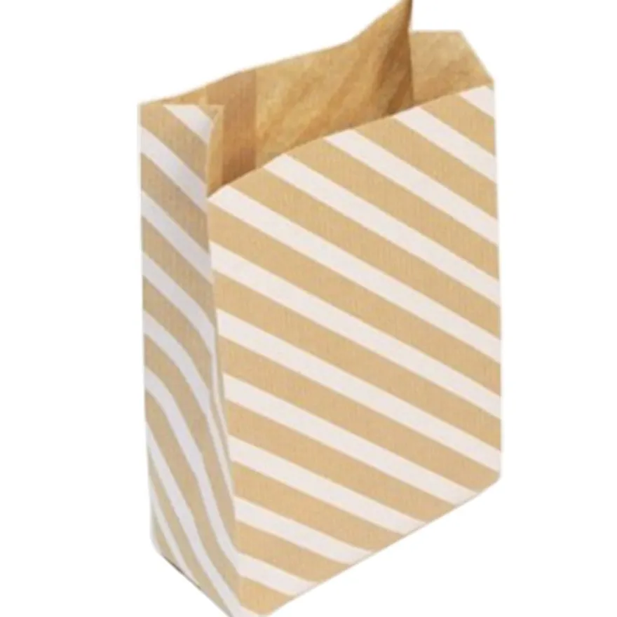 Clairefontaine - 50 Pochettes cadeau kraft - 11 cm x 5 cm x 21 cm - rayures blanches