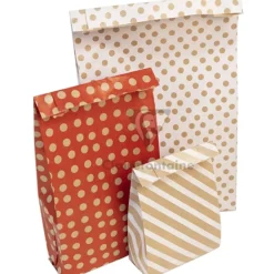 Clairefontaine - 50 Pochettes cadeau kraft - 11 cm x 5 cm x 21 cm - rayures blanches