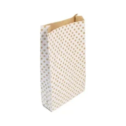 Clairefontaine - 50 Pochettes cadeau kraft - 21 cm x 7 cm x 37 cm - pois/fond blanc