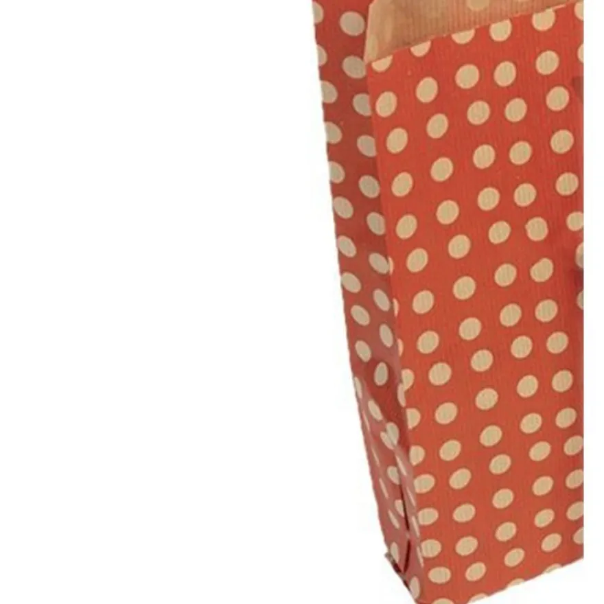 Clairefontaine - 50 Pochettes cadeau kraft - 15 cm x 6 cm x 31 cm - pois/fond rouge