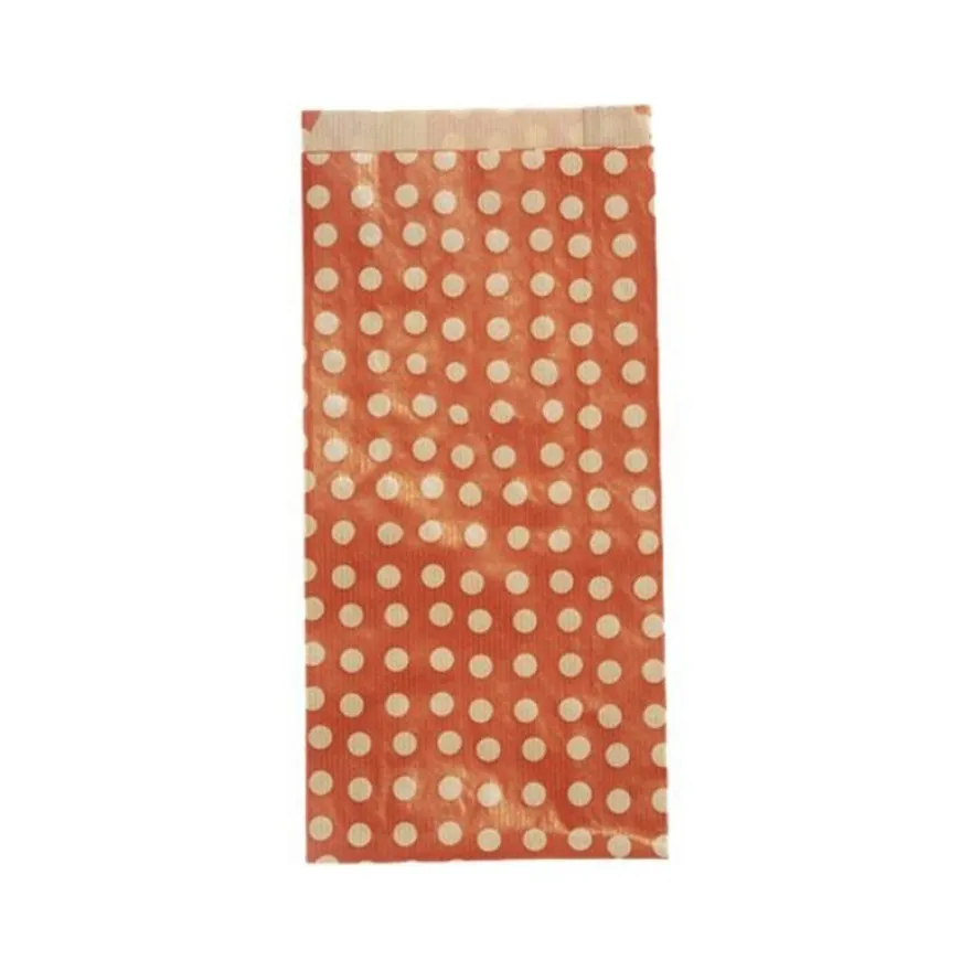 Clairefontaine - 50 Pochettes cadeau kraft - 15 cm x 6 cm x 31 cm - pois/fond rouge