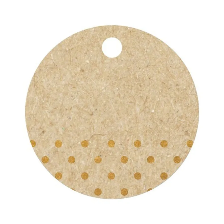 Clairefontaine - 12 Étiquettes cadeau kraft - rond - 8 x 16 cm