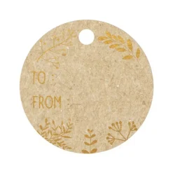 Clairefontaine - 12 Étiquettes cadeau kraft - rond - 8 x 16 cm