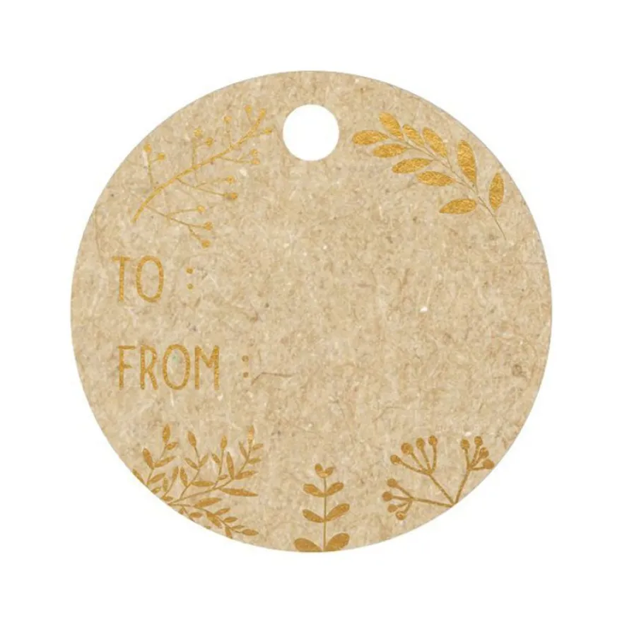 Clairefontaine - 12 Étiquettes cadeau kraft - rond - 8 x 16 cm
