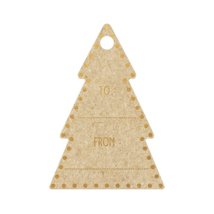 Clairefontaine - 12 Étiquettes cadeau kraft - sapins - 8 x 16 cm