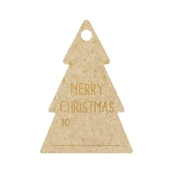 Clairefontaine - 12 Étiquettes cadeau kraft - sapins - 8 x 16 cm