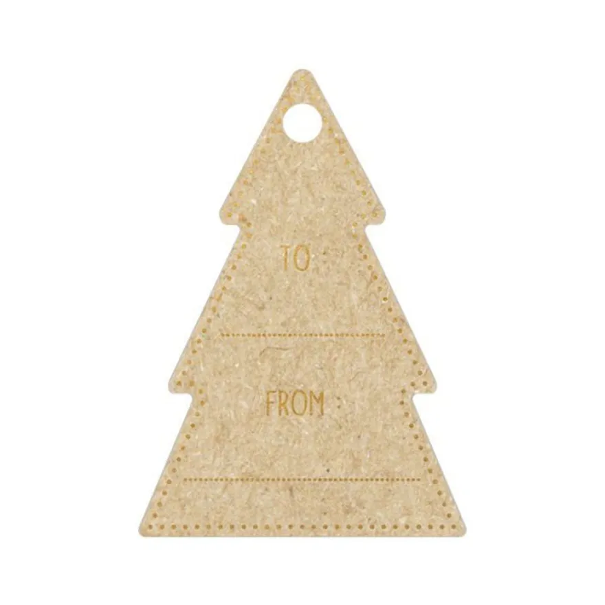 Clairefontaine - 12 Étiquettes cadeau kraft - sapins - 8 x 16 cm