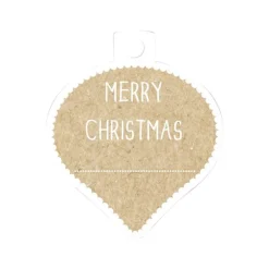 Clairefontaine - 12 Étiquettes cadeau kraft - boules de Noël - 8 x 16 cm