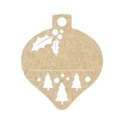 Clairefontaine - 12 Étiquettes cadeau kraft - boules de Noël - 8 x 16 cm