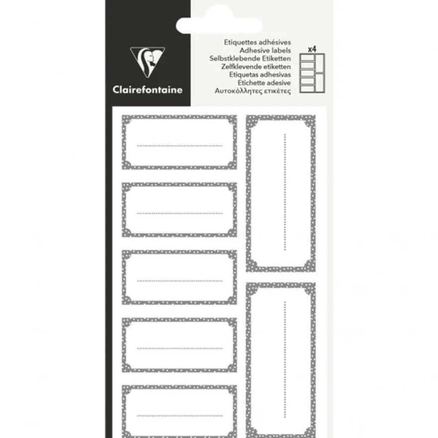 Clairefontaine - 28 Étiquettes rectangulaires - 28,8 x 16 cm - argent