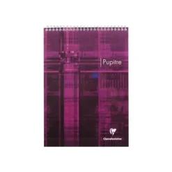 Clairefontaine - Bloc notes Pupitre - A4 - 160 pages - grands carreaux - à spirales - blanc