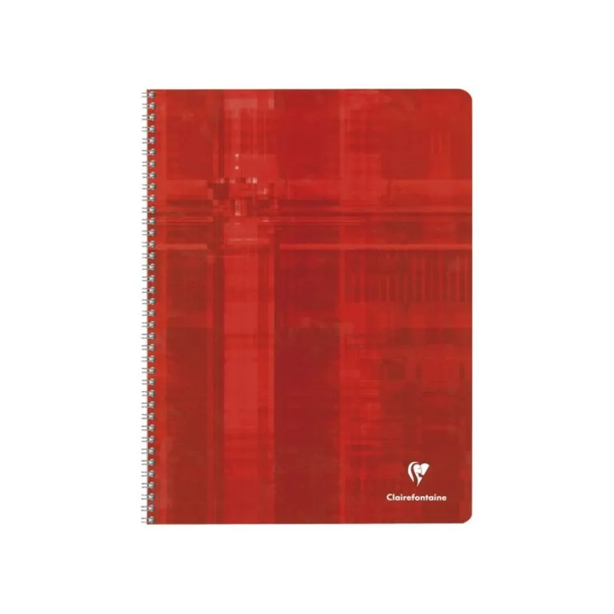 Clairefontaine - Cahier à spirale 24 x 32 cm - 100 pages - grands carreaux (Seyes) - disponible dans différentes couleurs