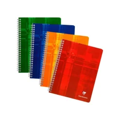 Clairefontaine - Cahier à spirale 17 x 22 cm - 100 pages - grands carreaux (Seyes) - disponible dans différentes couleurs