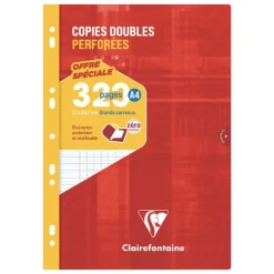 Clairefontaine - copies doubles - 320 pages - A4 - perforés - grands carreaux (Seyes)