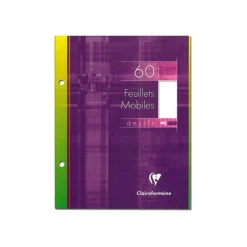 Clairefontaine - feuilles simples 17x22 cm - 60 pages - perforées - blanches unies
