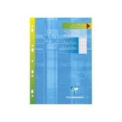 Clairefontaine - feuilles simples A4 - 200 pages - grands carreaux (Seyes) - perforées