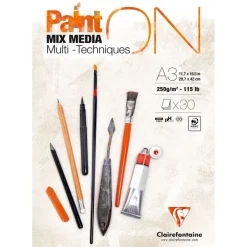 Clairefontaine - PaintON - bloc encollé - A3 - 30 feuilles - 250g