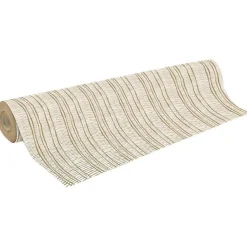 Clairefontaine - Papier cadeau kraft - 70 cm x 50 m - 70 g/m² - rayures blanches et or
