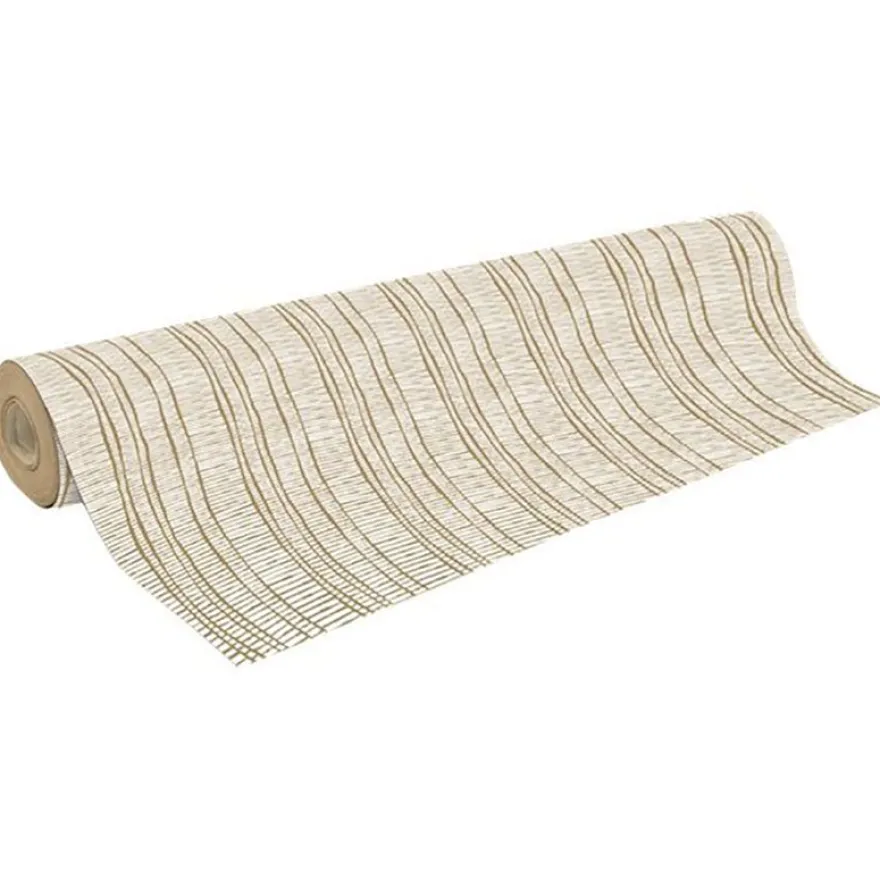 Clairefontaine - Papier cadeau kraft - 70 cm x 50 m - 70 g/m² - rayures blanches et or