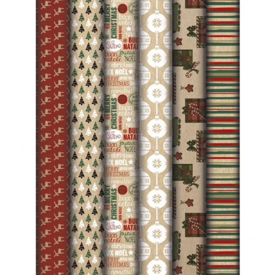 Clairefontaine - Papier cadeau - 70 cm x 2 m - 60 g/m² - différents motifs Noël